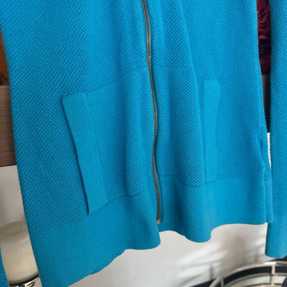 Lilly Pulitzer Zip Down Waffle Hoodie in Teal - Picture 6 of 7